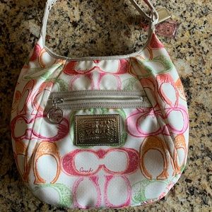 Coach Poppy Purse (pink/green/orange) Like NEW